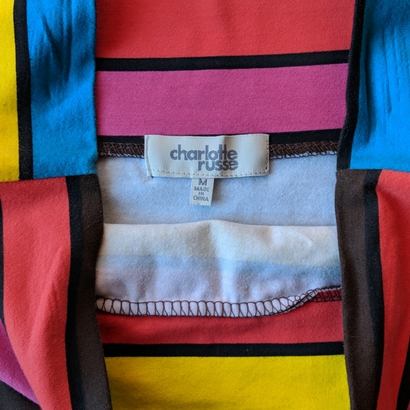 Rainbow Striped High Waisted Mini Skirt - Picture 3 of 3